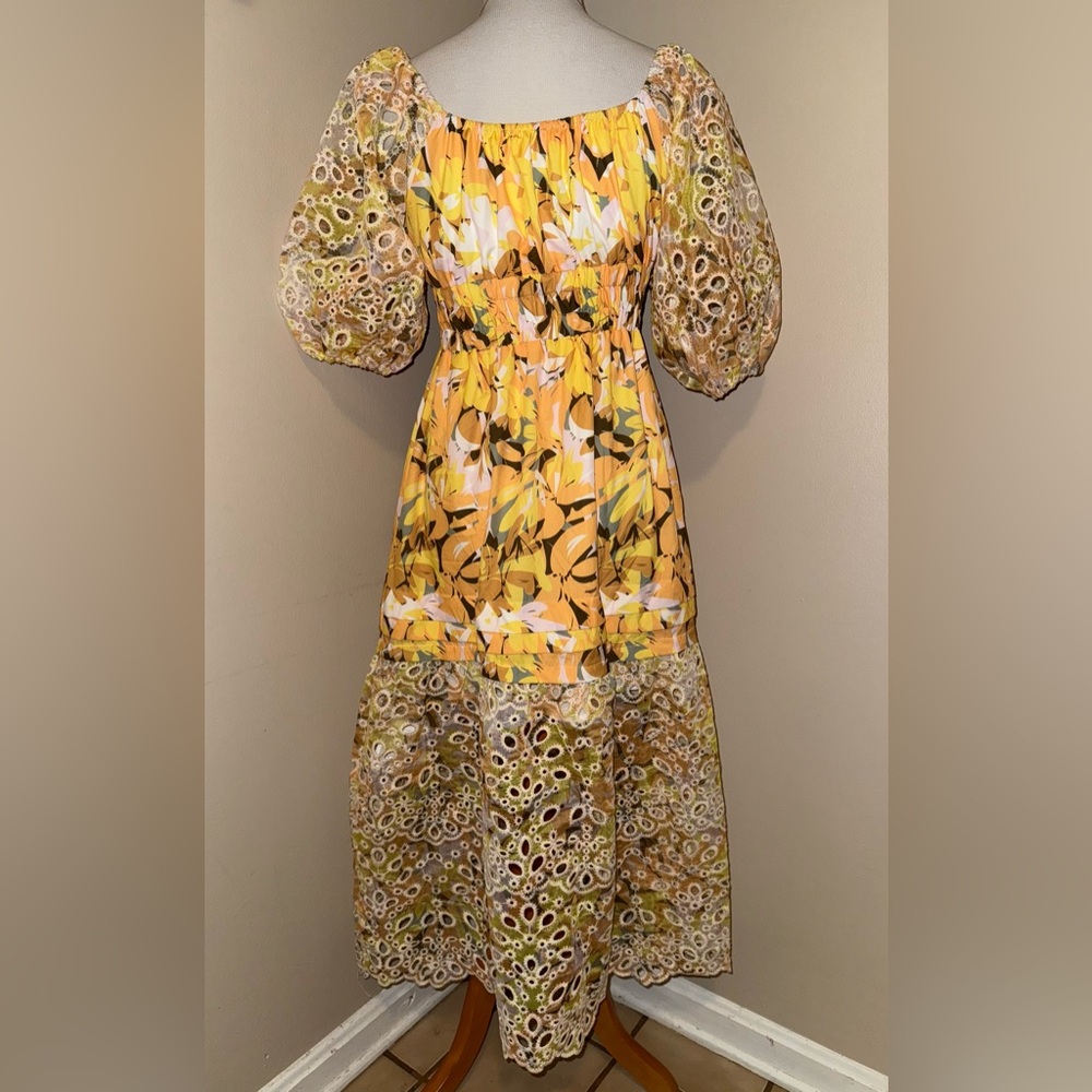 NWT Miss Rosier Cl’emence Floral Print Cut-Out Midi Dress,Size-Small - Picture 5 of 15